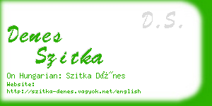 denes szitka business card